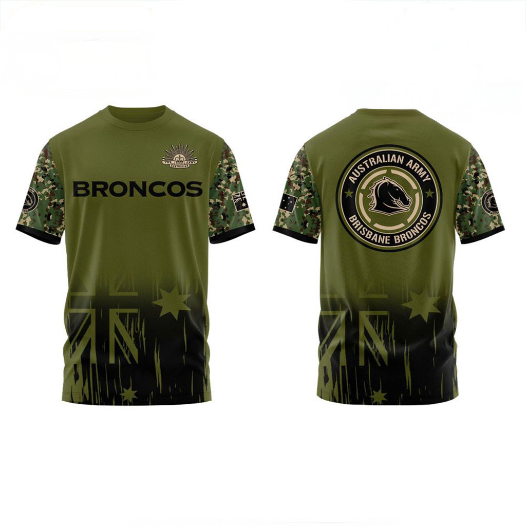 Brisbane Broncos Nrl X Australian Army Shirt Fan Merch Best Gifts For Dad
