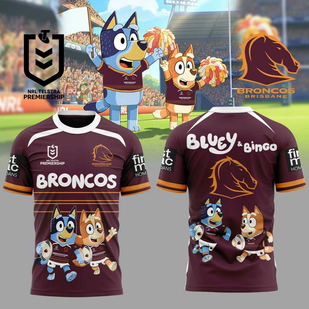 Brisbane Broncos X Bluey And Bingo Shirt Presents For Football Fans