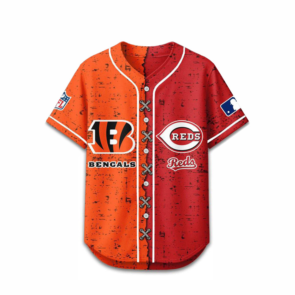 Cincinnati Bengals Mix Cincinnati Reds Sporty New Design Baseball Jersey Merch Dad Gifts