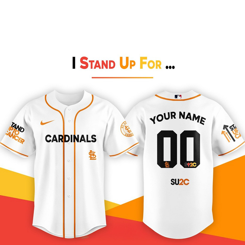 Custom St Louis Cardinals X Stand Up To Cancer 2025 Baseball Jersey Cardinals Merch For Fans