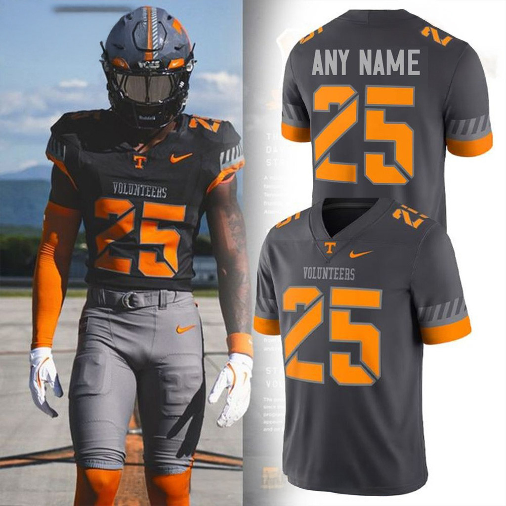 Custom Tennessee Volunteers A Smokey Grey Football Jersey 2025 Tennessee Volunteers Merch