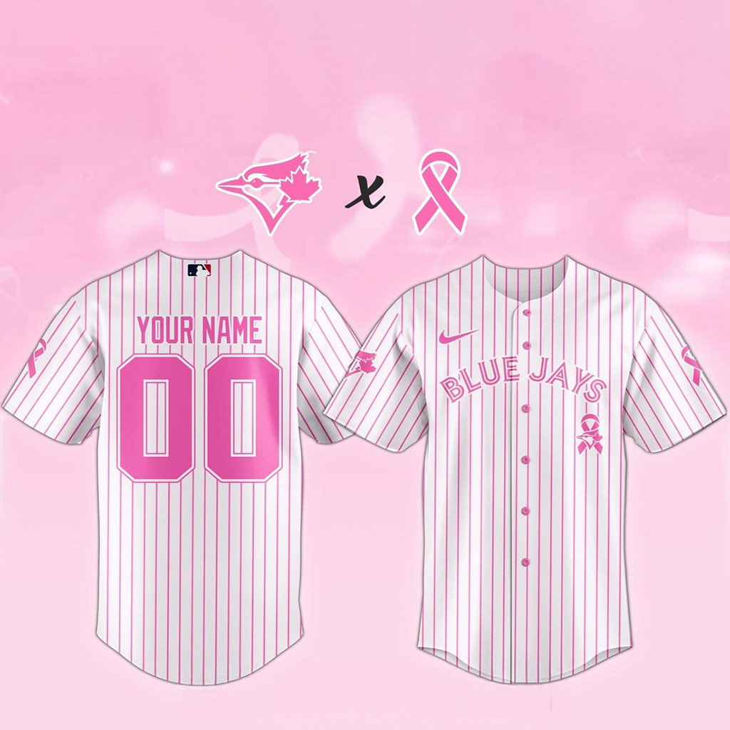 Custom Toronto Blue Jays MLB X Breast Cancer Awareness Game Night Baseball Jersey Jays Merch