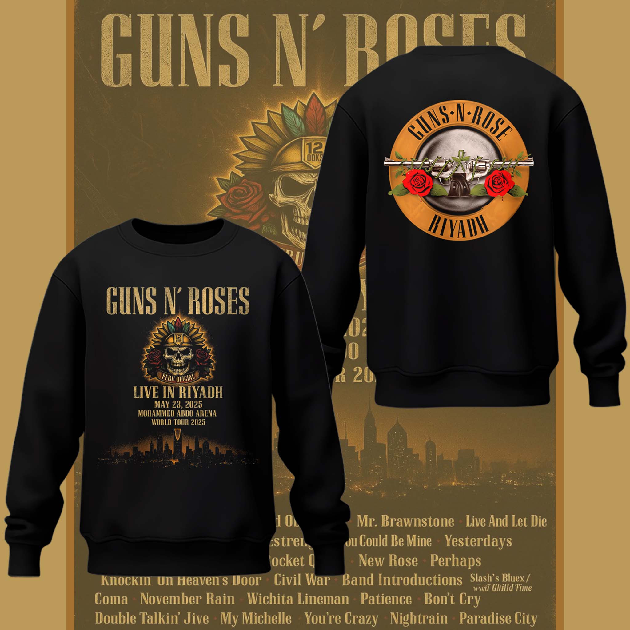 GNR Riyadh Concert Sweatshirt Gifts For Someone Who Loves Music