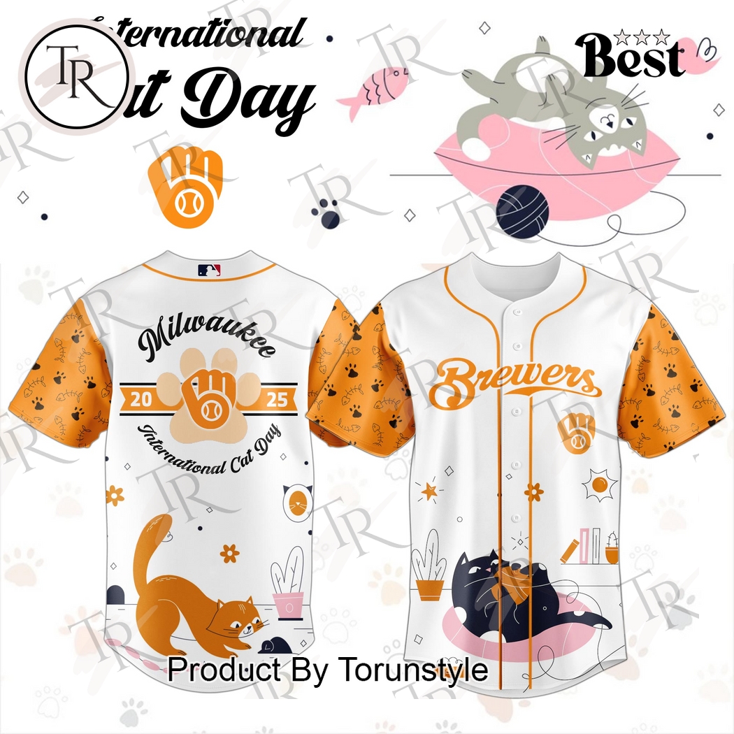 Milwaukee Brewers X 2025 International Cat Day  Edition Baseball Jersey