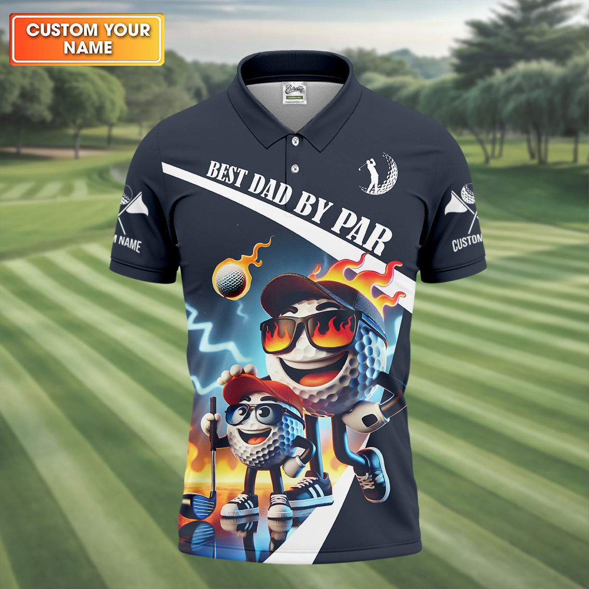 Best Dad By Par Custom Funny Golf Polo Shirt, Fathers Day Gifts