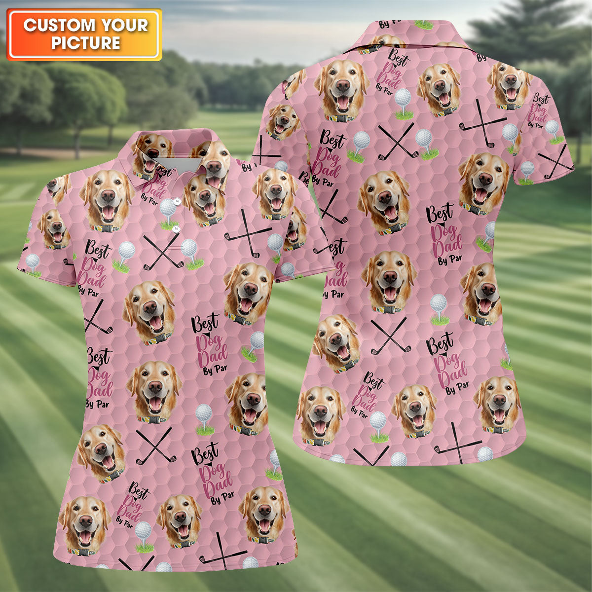 Best Dog Mom By Par Custom Face Womens Golf Polo Shirt, Ladies Golf Shirt, Mother's Day Gift