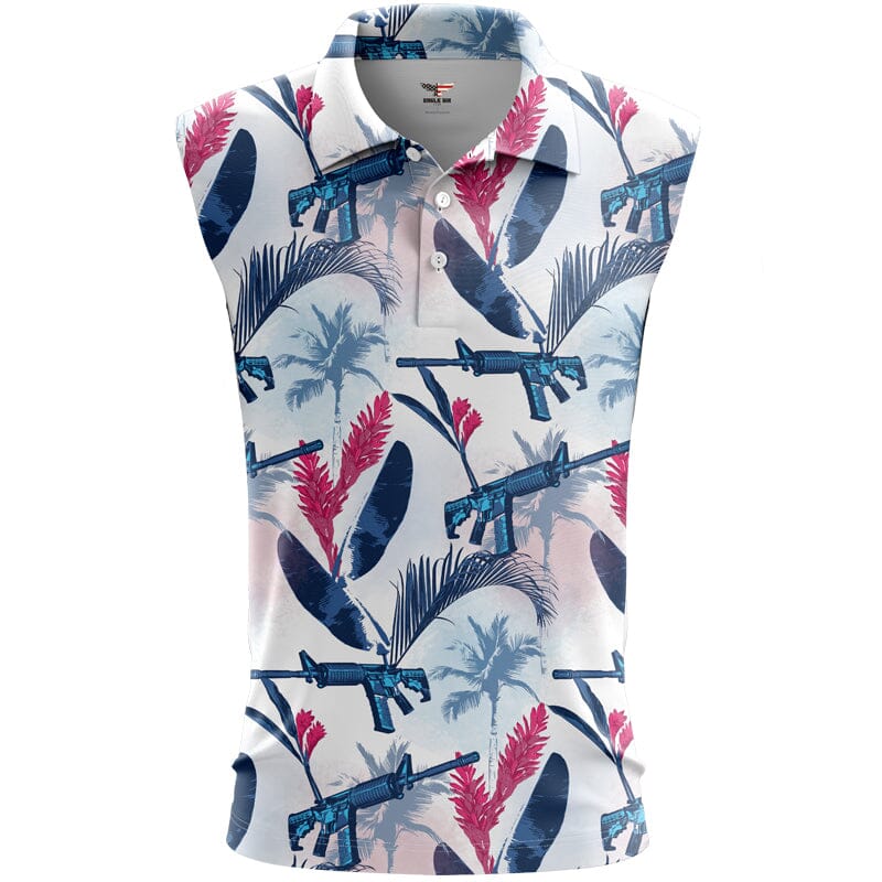 Blue Feather Women's Sleeveless Golf Polo Shirt, Mothers Day Gift, Women Golf Gifts