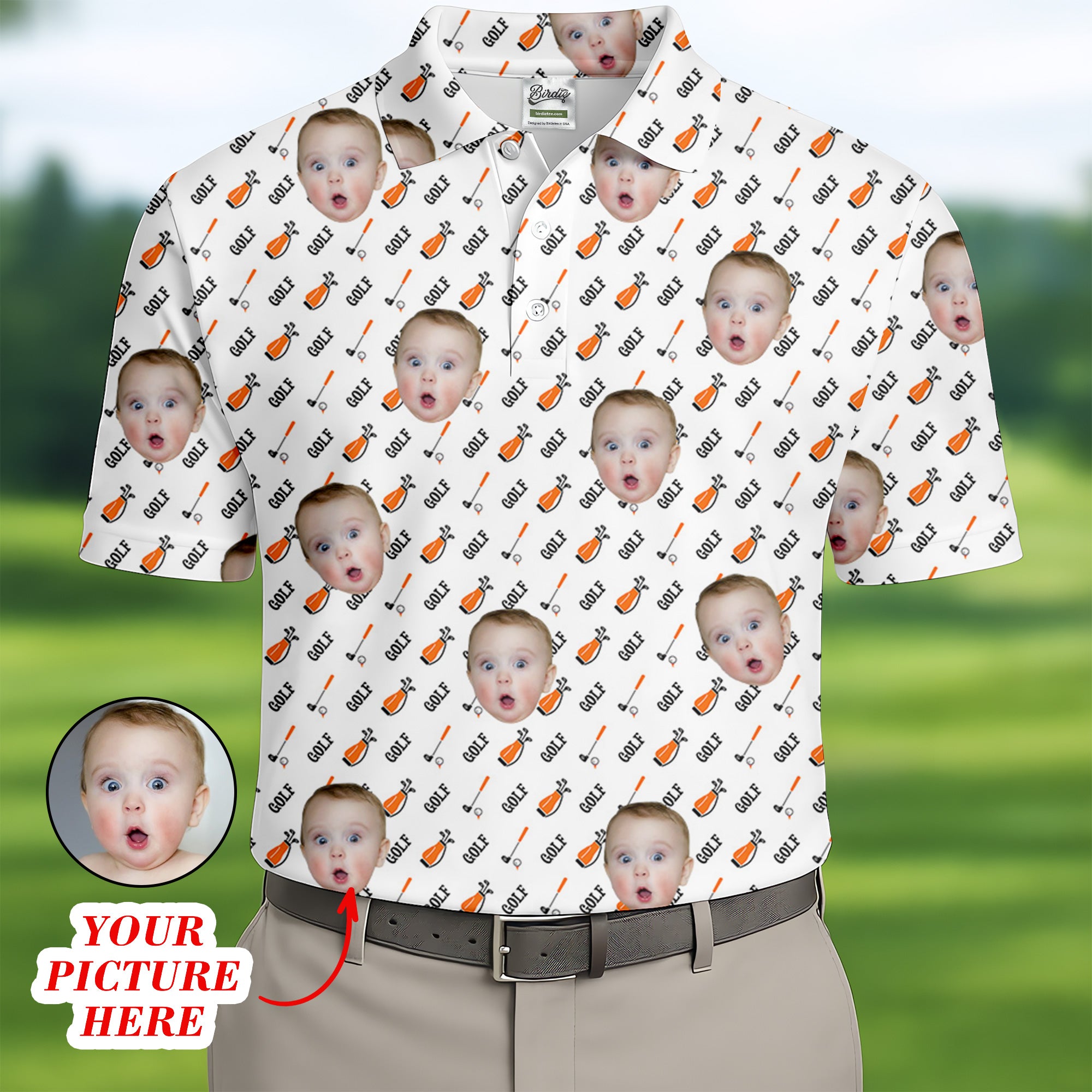 Custom Face Golf Shirt, Funny Golf Shirt, Gifts For The Golfing Dad, Custom Father's Day Gifts