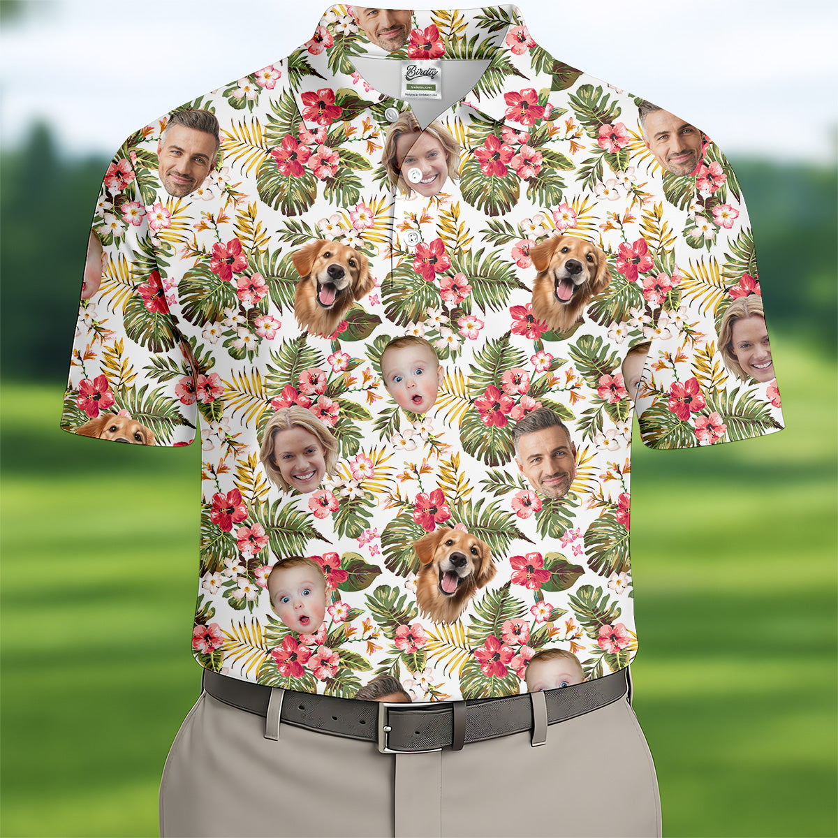 Custom Hawaiian Shirt With Face, Gifts For Golf Lovers, Golf Polo Shirts, Golf Gifts For Men