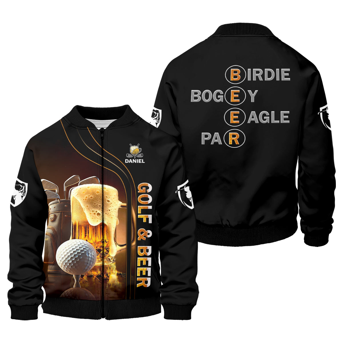 Golf And Beer Custom Golf Bomber Jacket, Funny Golf Shirt, Gift For Golfers