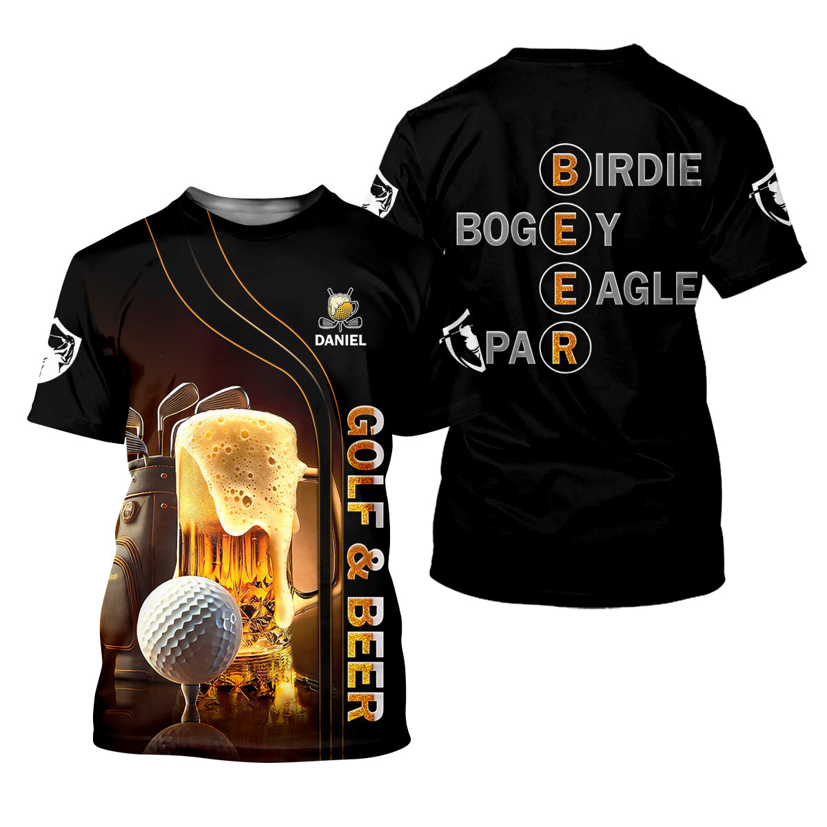 Golf And Beer Custom Men's Golf T-Shirt, Funny Golf Shirt, Gift For Golfers
