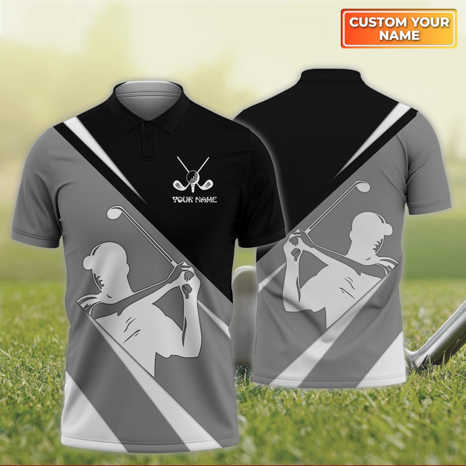 Golf - Personalized Name 3D Polo Shirt For Golfers