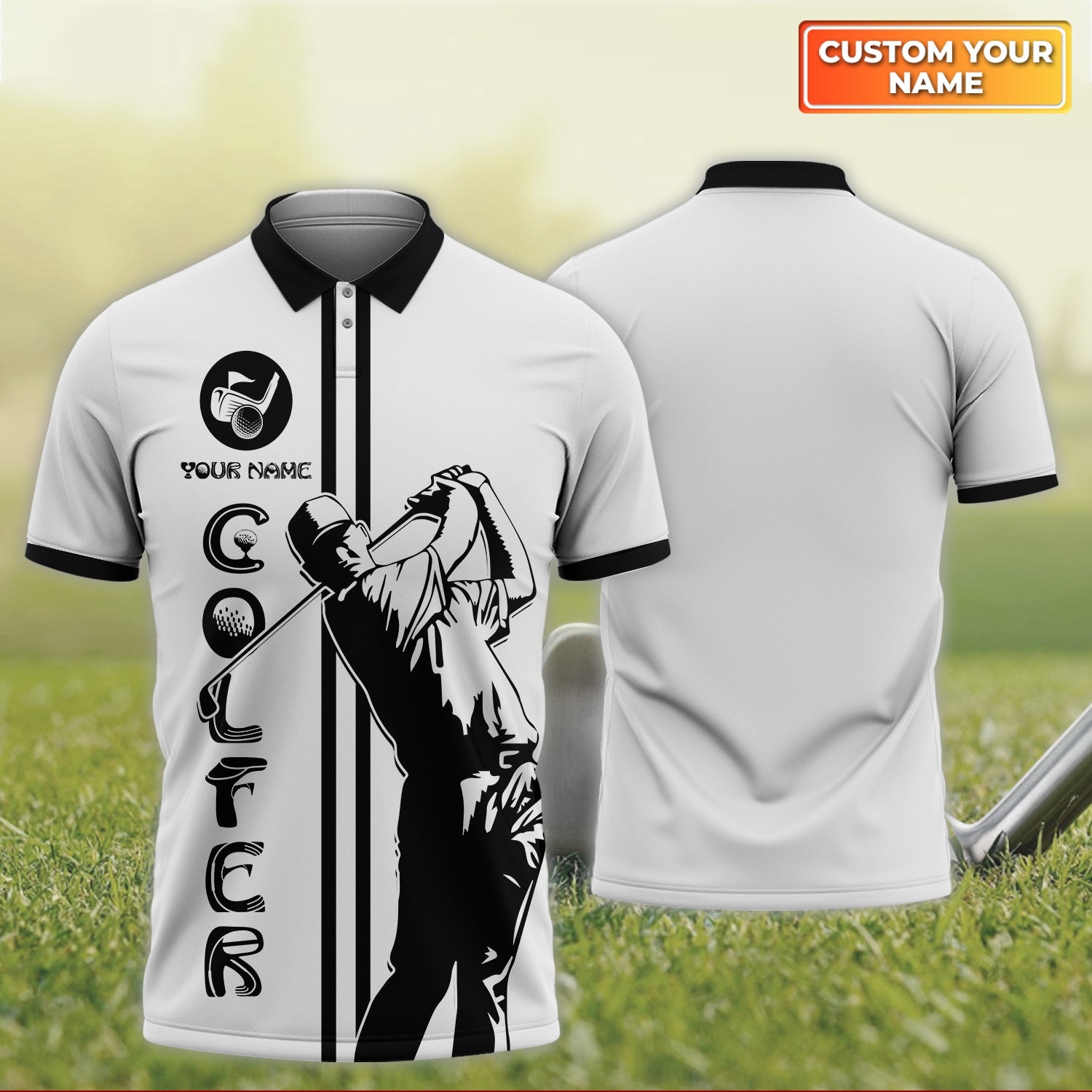 Golf - Personalized Name 3D Polo Shirt For Golfers