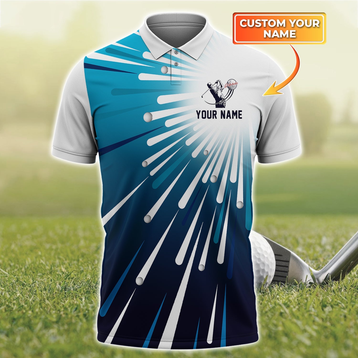Golf - Personalized Name 3D Polo Shirt For Golfers