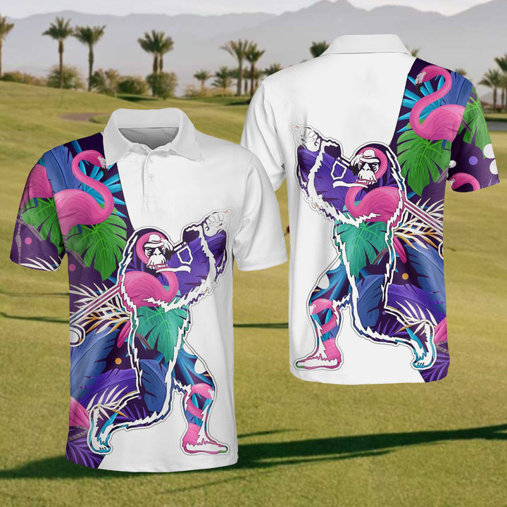 Jungle Swing Golf Polo Shirt, Golfing Apparel, Funny Golf Shirt