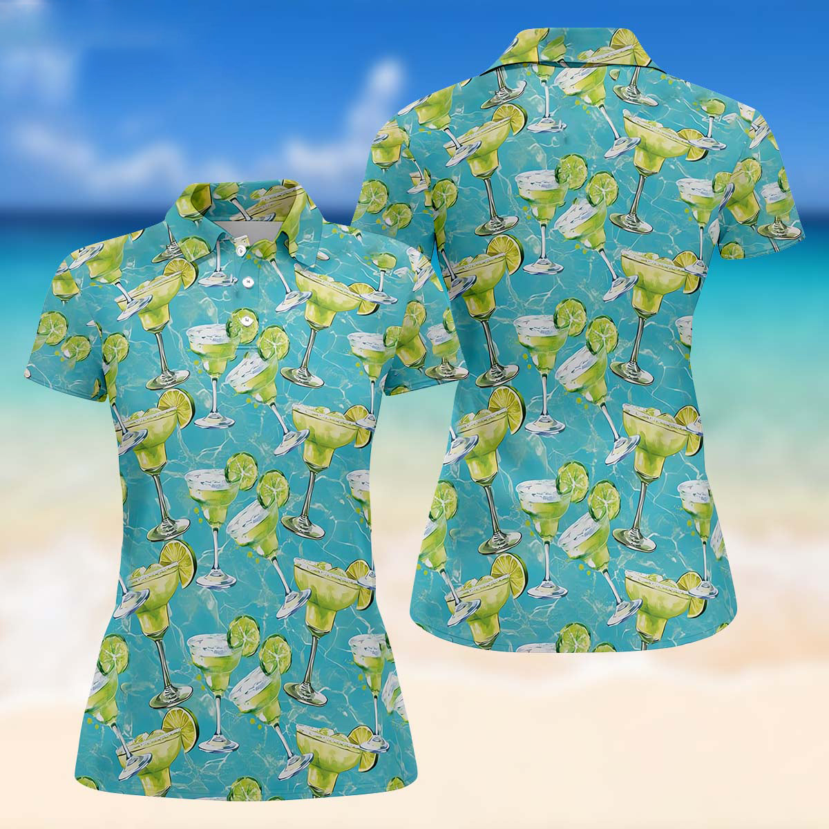 Margarita Cocktail Funny Womens Golf Polo Shirt, Custom Ladies Golf Shirt