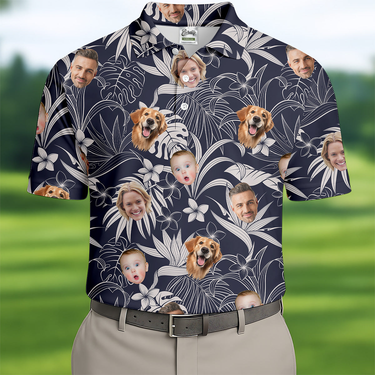 Mens Black Hawaiian Shirt, Vintage Aloha Shirts, Men Palm Tree Shirt, Custom Face Shirt, Tropical Beach