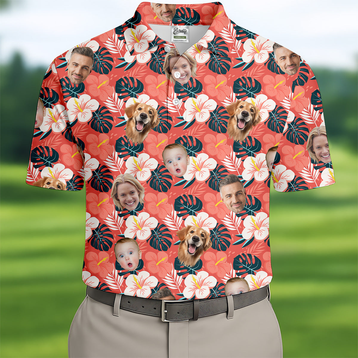 Mens Hawaiian Golf Shirts, Custom Hawaiian Shirt With Face, Men's Long Seeve Golf Shirts, Best Golf Gifts Men