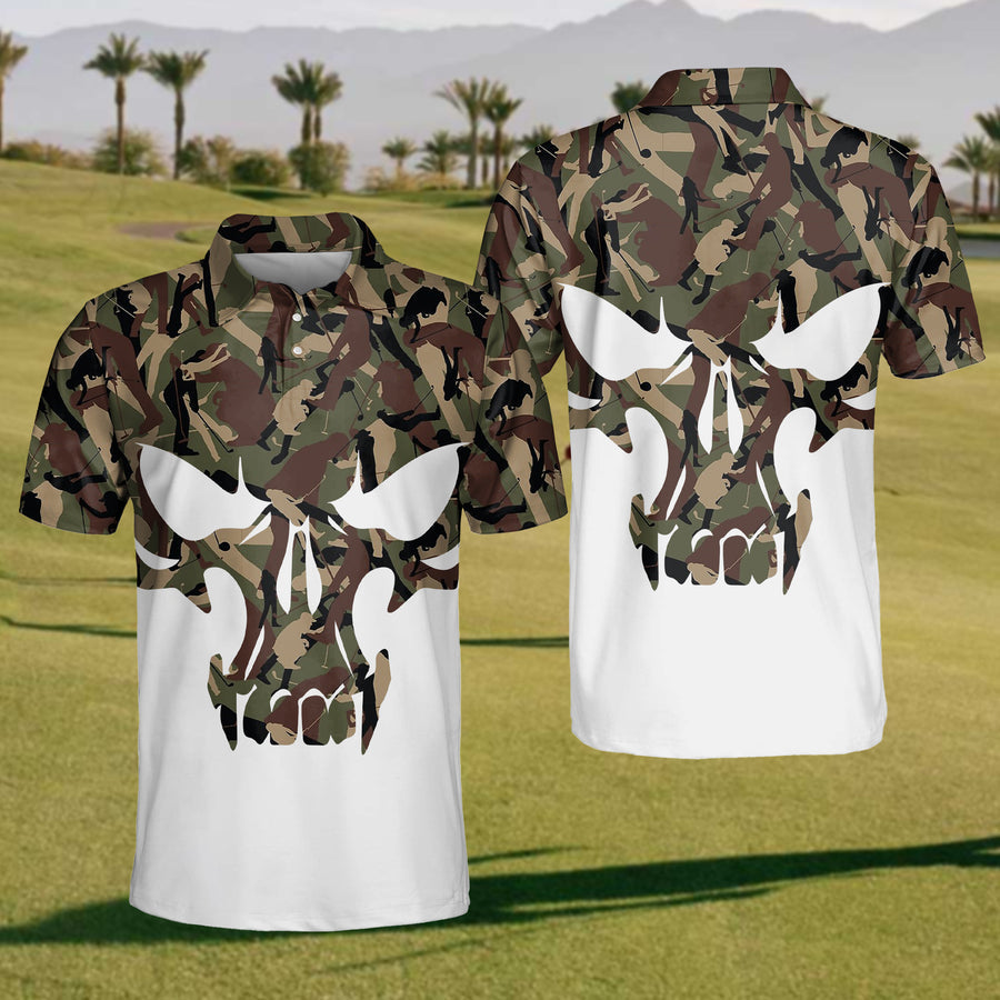 Skull Army Golf Polo Shirt, Funny Golf Shirt, Gift For Golfer