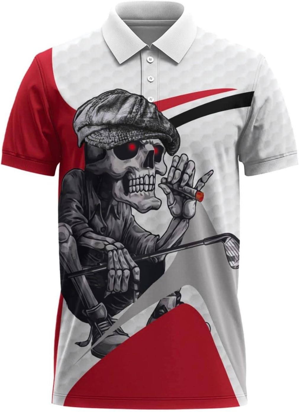 Skull Men's Golf Polo Shirt, Funny Skull Golf Shirt, Dad Golf Gift