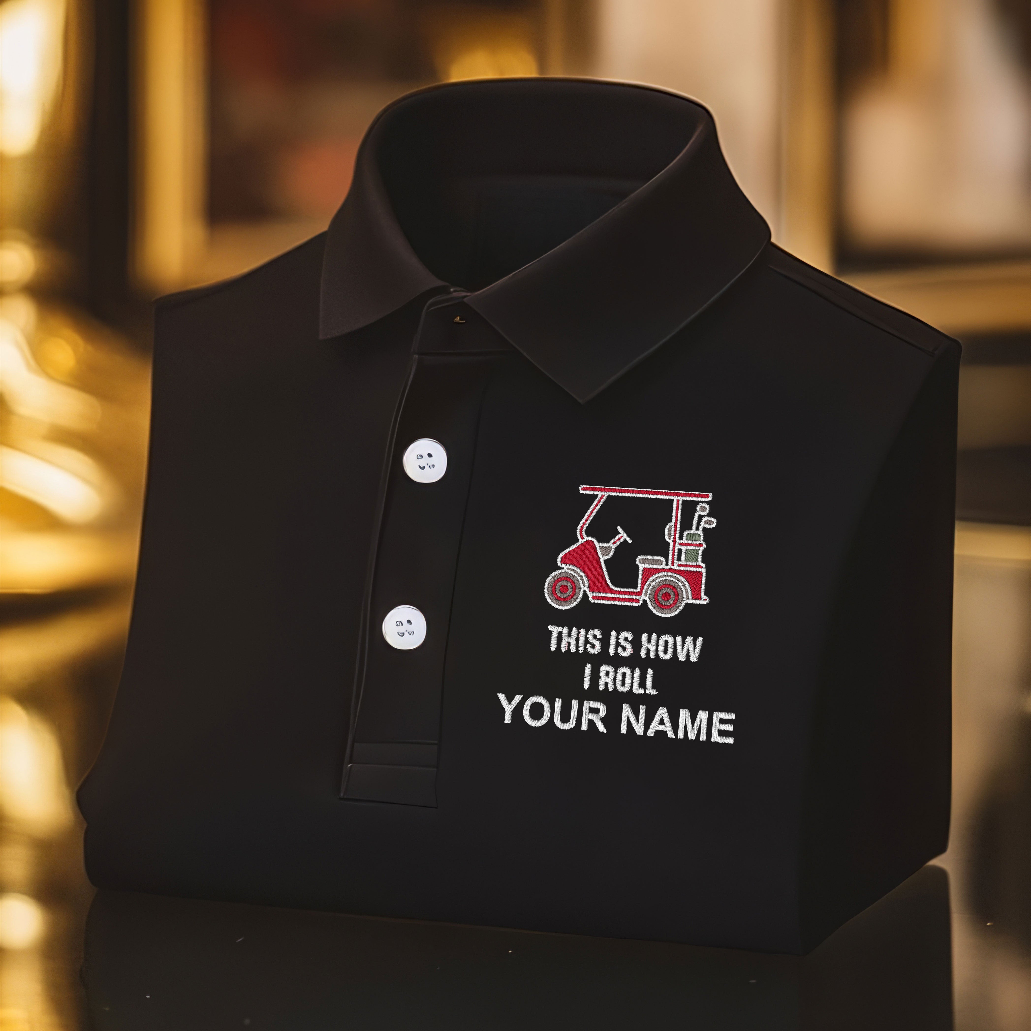This Is How I Roll Custom Embroidered Golf Polo Shirt, Dad Golf Gift
